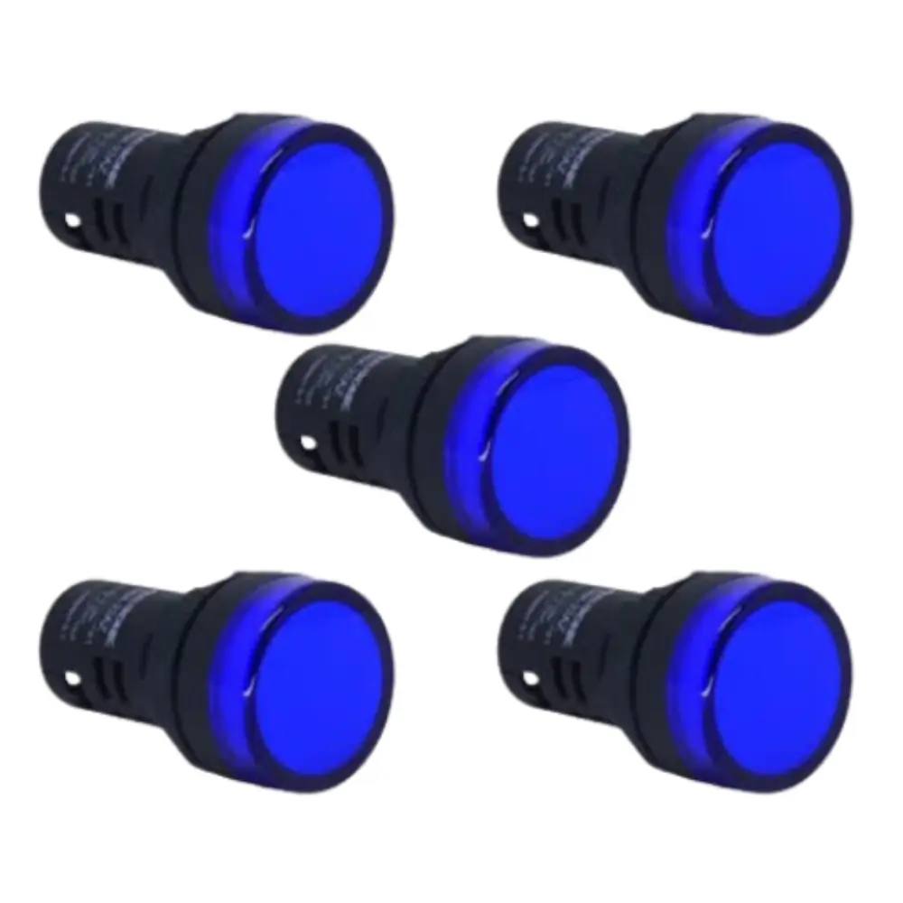 Kit 5 Sinaleiro Led Ad22-22mm 220v Azul Stark