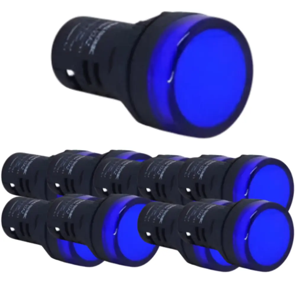 Kit 10 Sinaleiro Led 22mm 12v Azul Stark