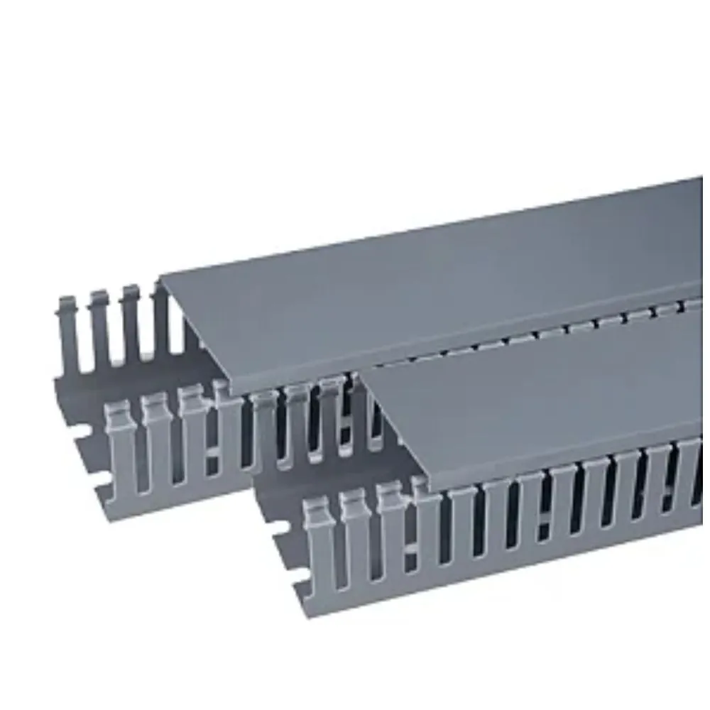Kit 2 Canaletas 1metro Ventilada  Cinza 30x50x1000mm (lxaxc)
