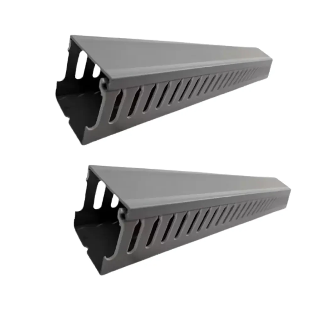 Kit 2 Canaletas 1metro Ventilada Cinza 50x50x1000mm  (axlxc)
