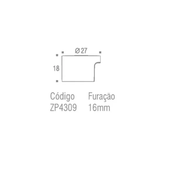 Puxador Radio Branco Zen Medio
