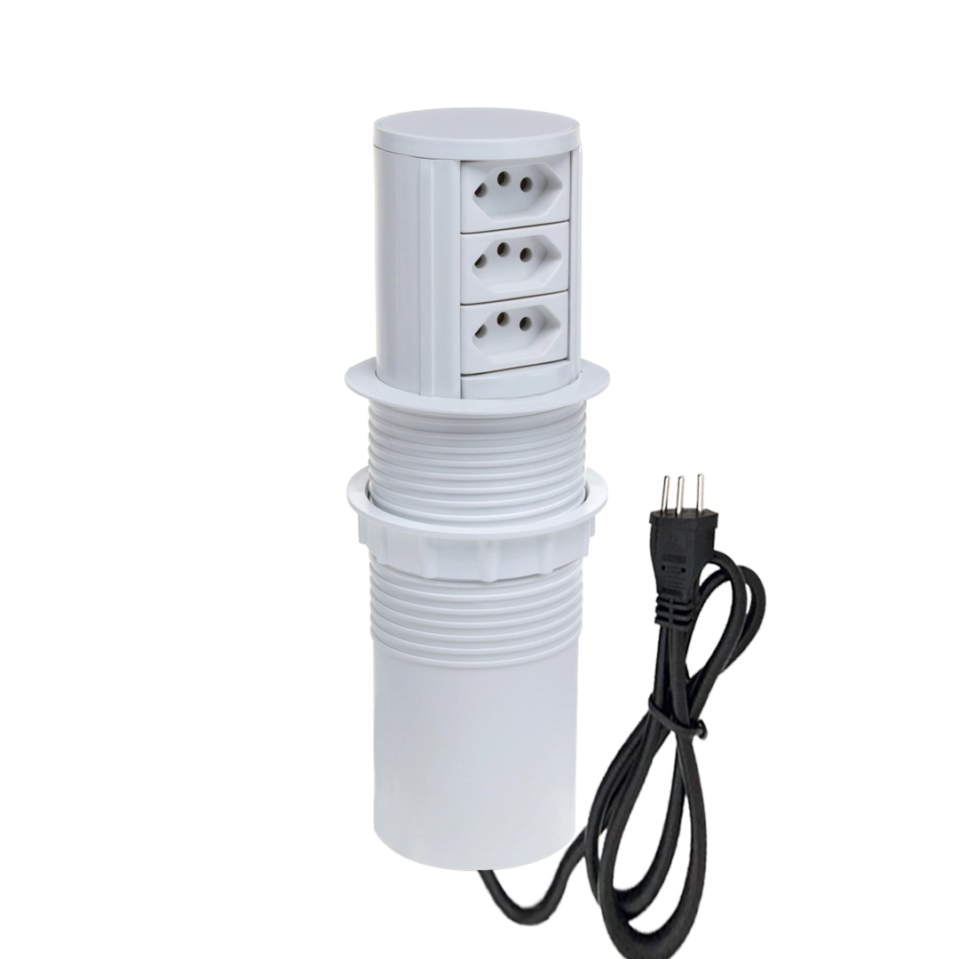 Torre De Tomada Totem Slim Automático 3 Tomadas 20a Branco