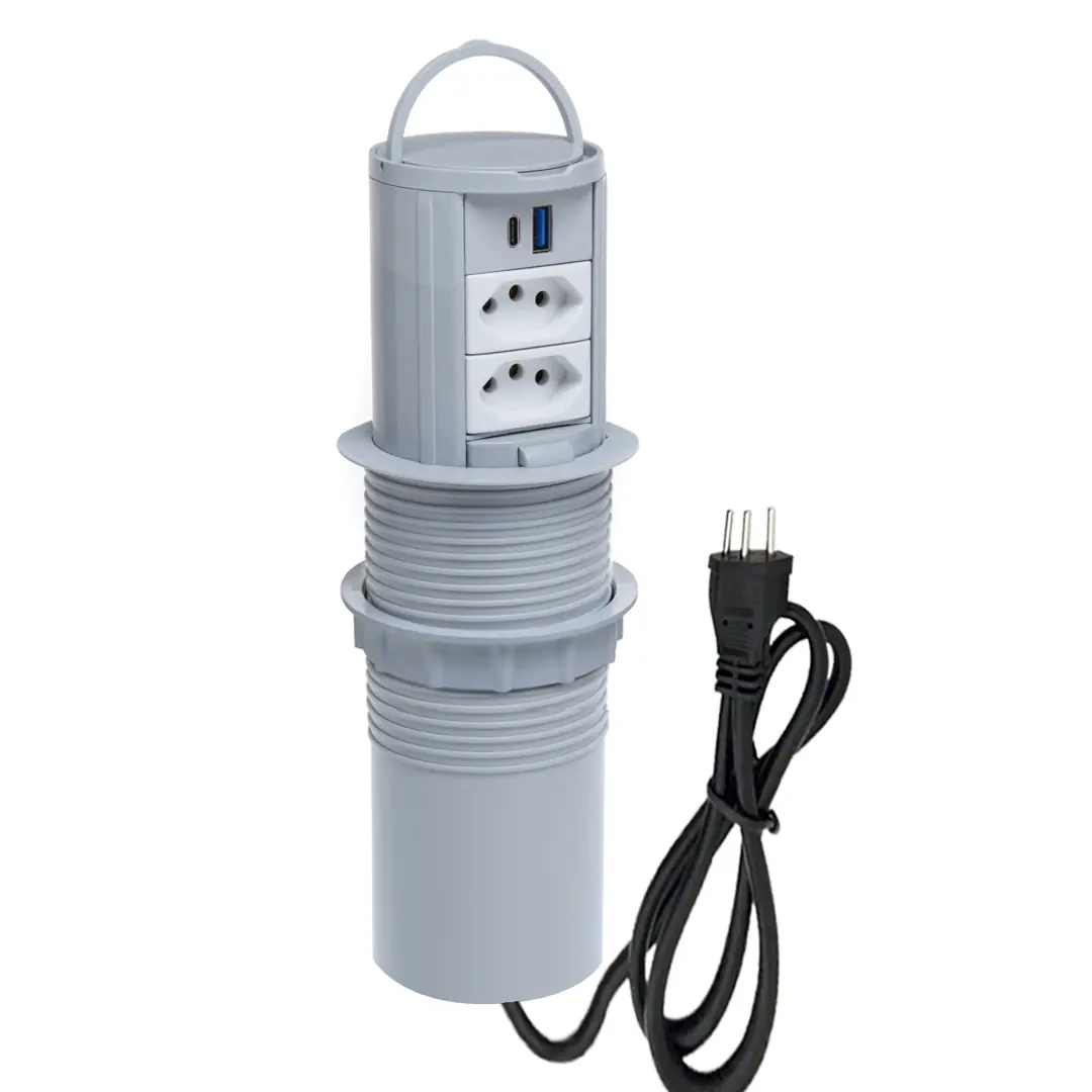 Torre De Tomada Totem Slim Manual Alça 2 Tom 10a 2usb 9.0 Cz
