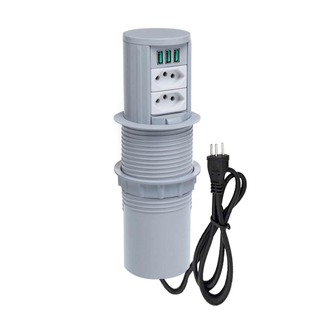Torre De Tomada Totem Slim Manual 2 Tom 20a 3usb 5.2a Cz