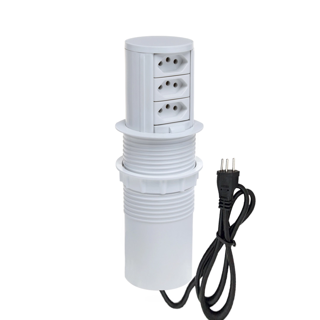 Torre De Tomada Totem Slim Manual 3 Tomadas 20a Branco