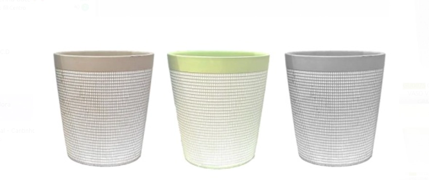 Tp1213 Vaso Ceram. Cetim 12cm Cx32