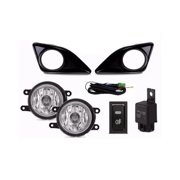 Kit Farol Auxiliar TOYOTA COROLLA com Moldura Preta - FABRICIO KFM739