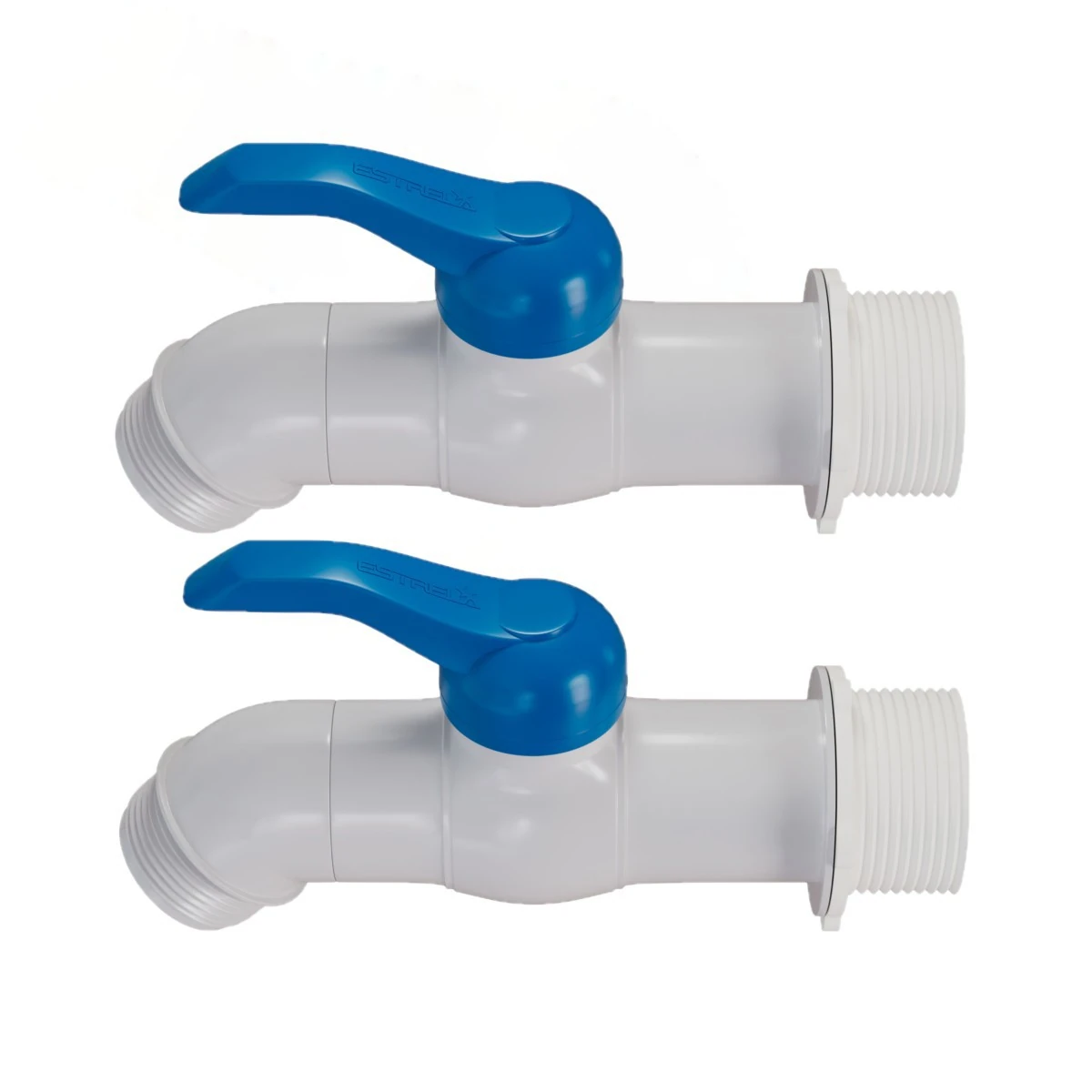 Kit 2 Torneira Esfera Pvc Tanque Sem Bica 1/2   3/4   Branca
