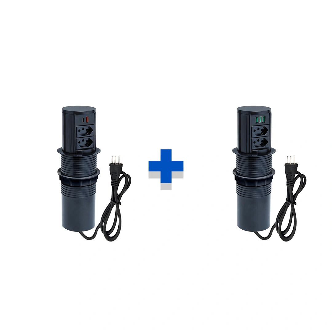Kit Torres De Tomadas Automático 2 Tom 20a 2usb 9.0a E 3usb