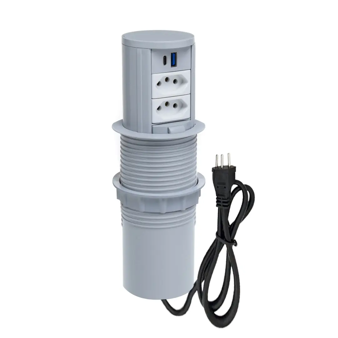 Torre De Tomada Totem Slim Manual 2 Tom 20a 2usb 9.0a Cz