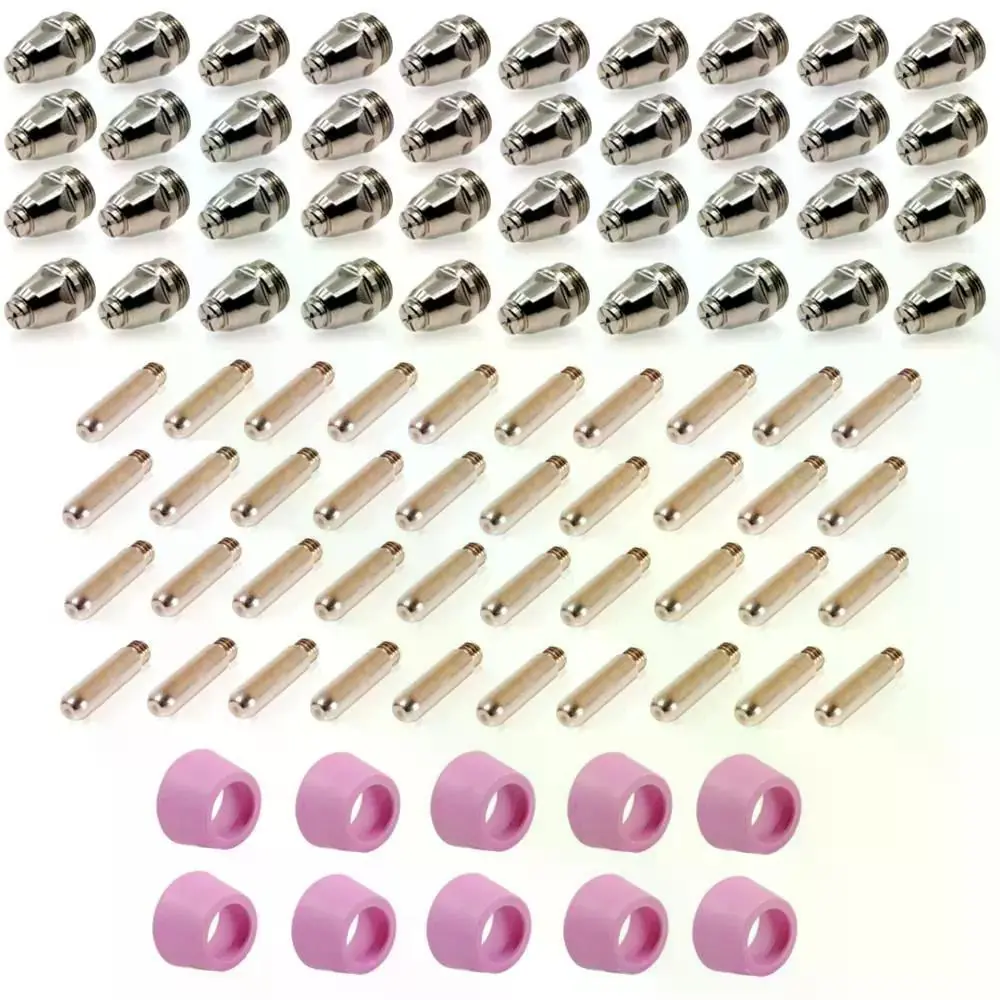 Kit Consumíveis Tocha Corte Plasma Ag60 Sg55 Wsd60: 100 Un. Bicos - 100 Un. Eletrodos - 15 Un. Bocais