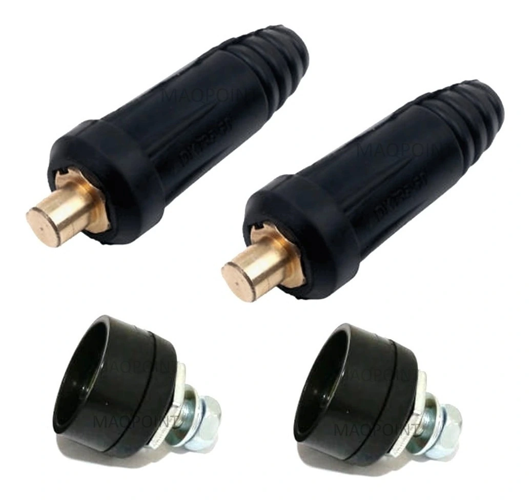 Kit - 2 Conector Engate Rápido Para Inversora De Solda 13mm Macho Para Cabo + 2 Conector Engate Rápido 13mm Para Painel