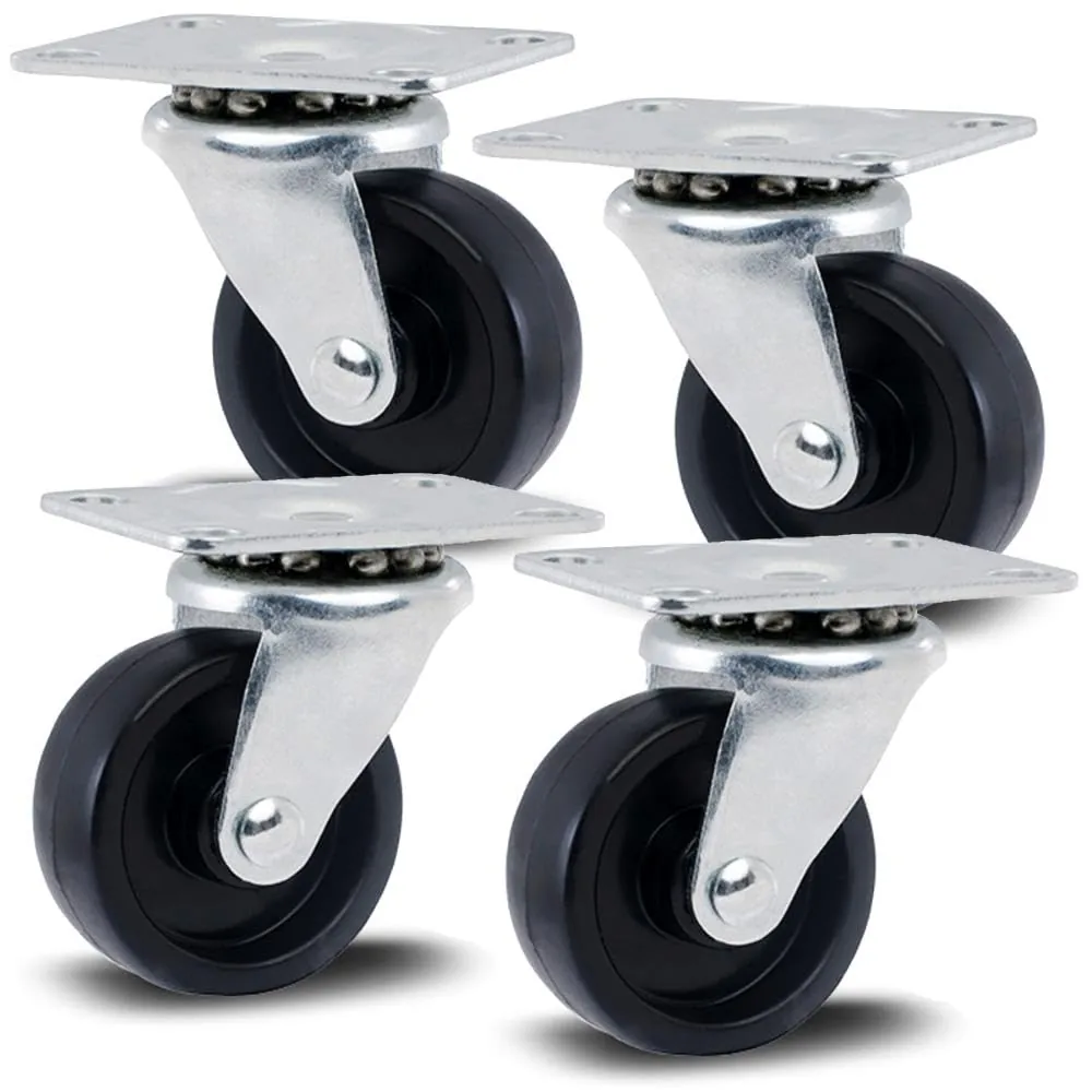 Kit 4 Rodízios Série Leve 10 1.5/8" 41mm Placa - Polipropileno 80kg - Colson