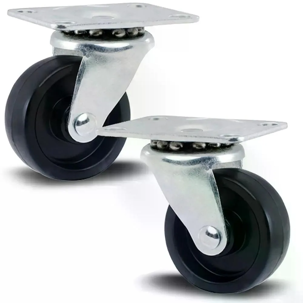 Kit 2 Rodízios Série Leve 10 1.5/8" 41mm Placa - Polipropileno 40kg - Colson - 2797