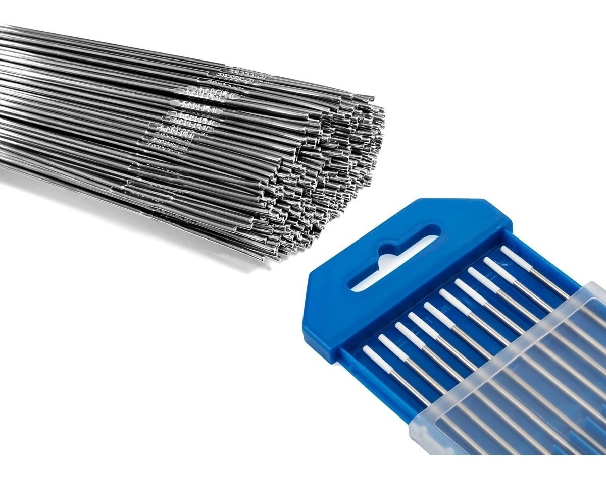 Kit Com 5 Eletrodo De Tungstênio 0,8% De Zircônio Ponta Branca 1,6mm  + 1kg Vareta De Solda Tig Alumínio Er4043 1,6mm