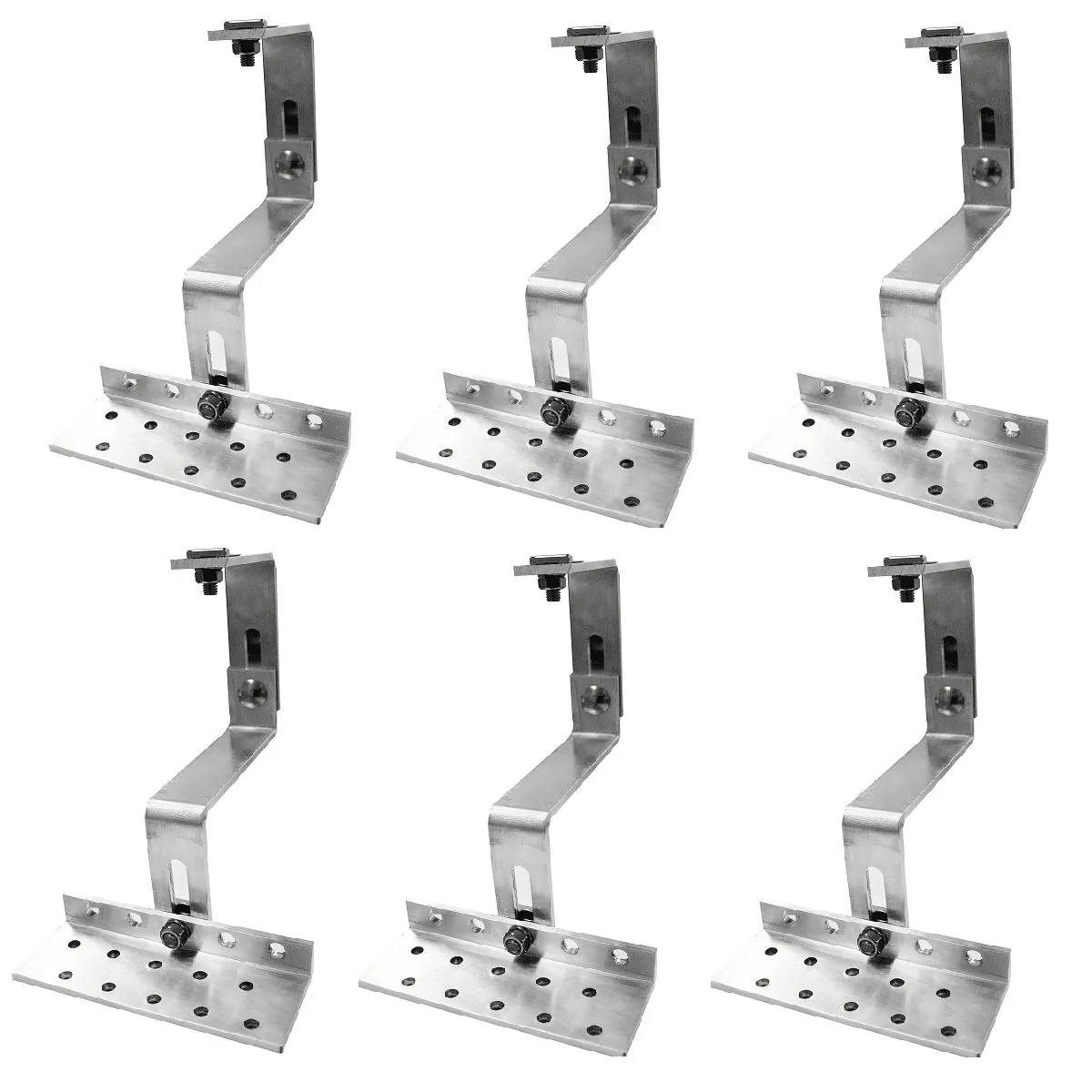 Estrutura Suporte Fixador Placa Painel Solar Alumínio E Inox Para Telha Cerâmica E Cimento | Perfil Master | Kit 06 Un