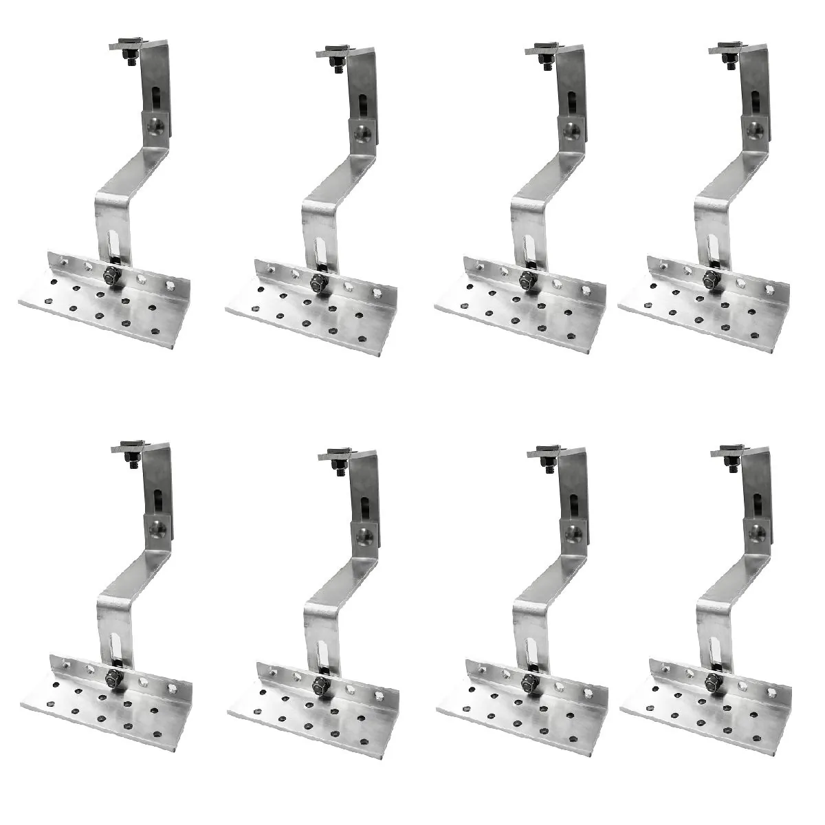 Estrutura Suporte Fixador Placa Painel Solar Alumínio E Inox Para Telha Cerâmica E Cimento | Perfil Master | Kit 08 Un