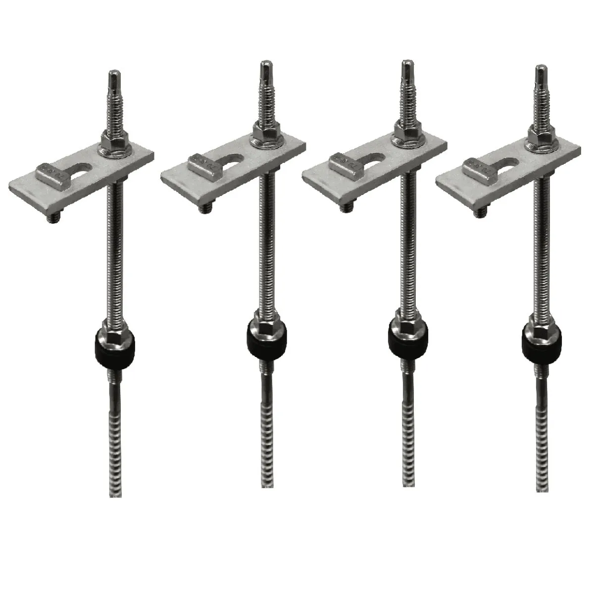 Estrutura Suporte Fixa Placa Painel Solar Alumínio Inox Telha Fibrocimento Ondulada Viga Madeira Perfil Master | Kit 04