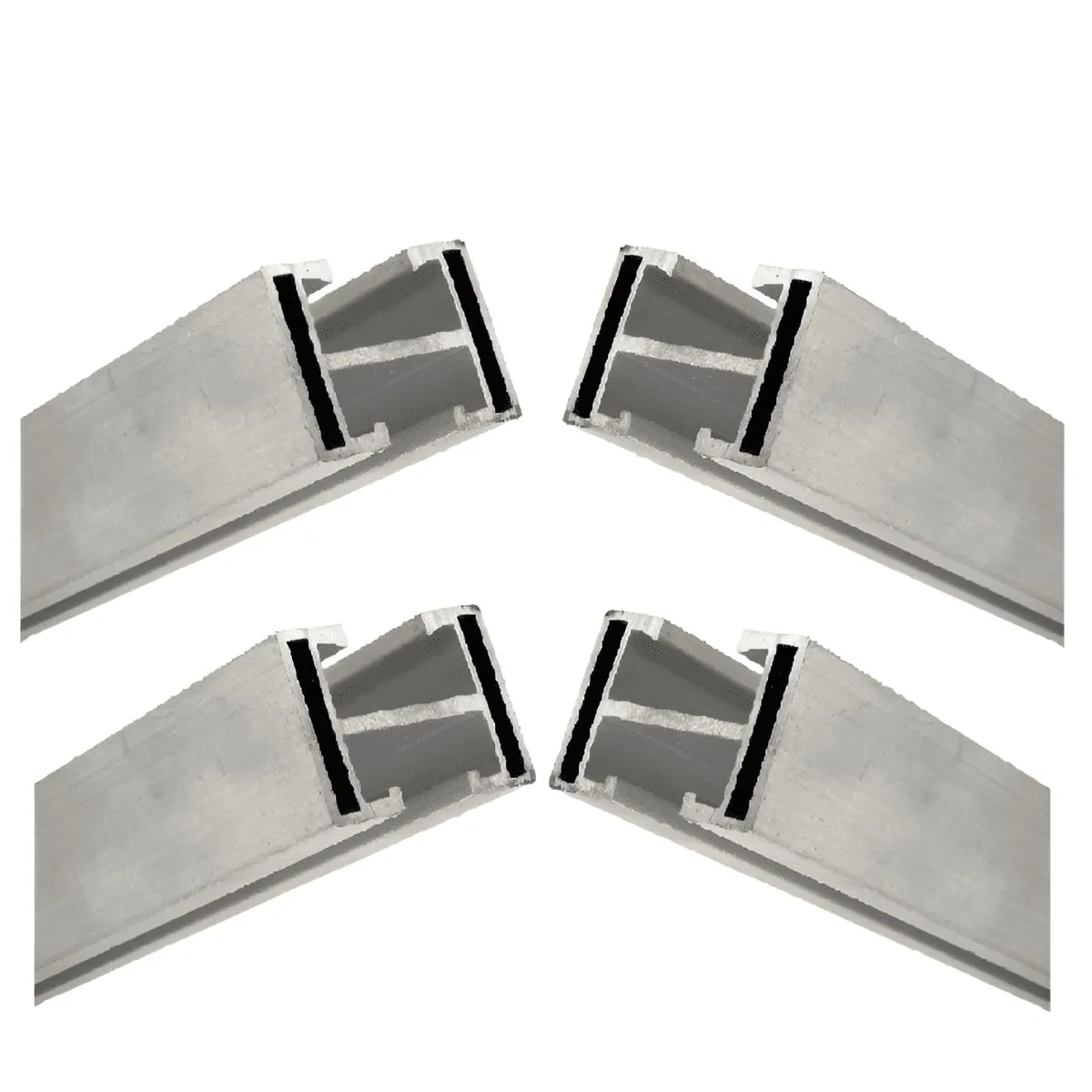 Perfil Barra Trilho Estrutura Suporte Fixador Placa Painel Solar Alumínio 2,40 Metros | Perfil Master | Kit 04 Un
