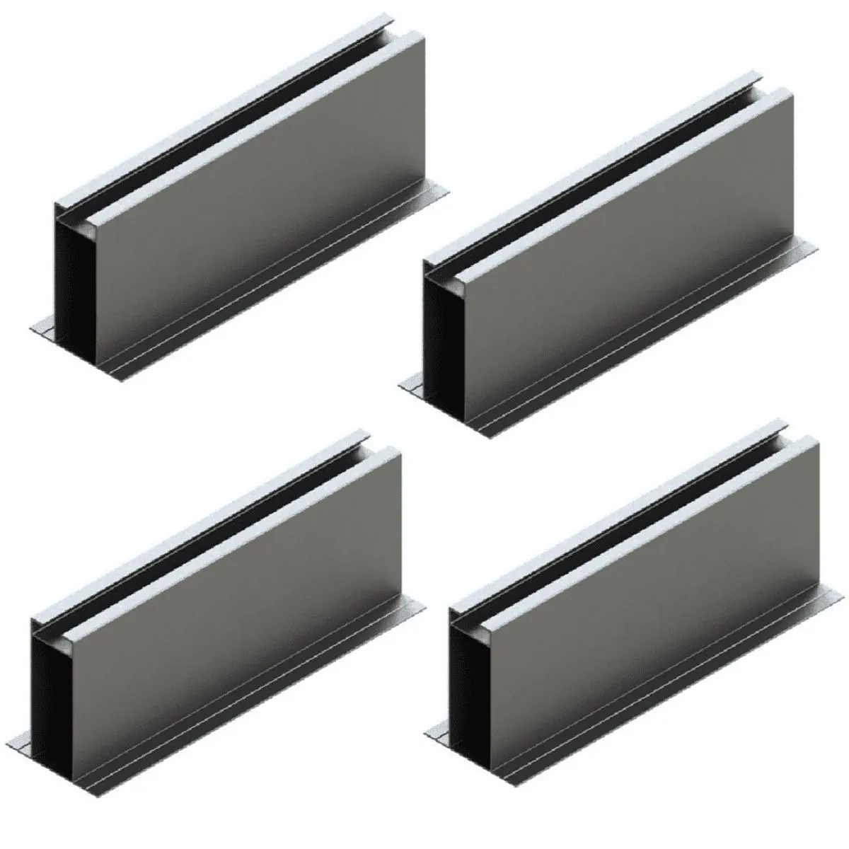 Estrutura Suporte Mini Trilho Fixador Placa Painel Solar Alumínio E Inox Telha Metálica | Perfil Master | Kit 04 Un