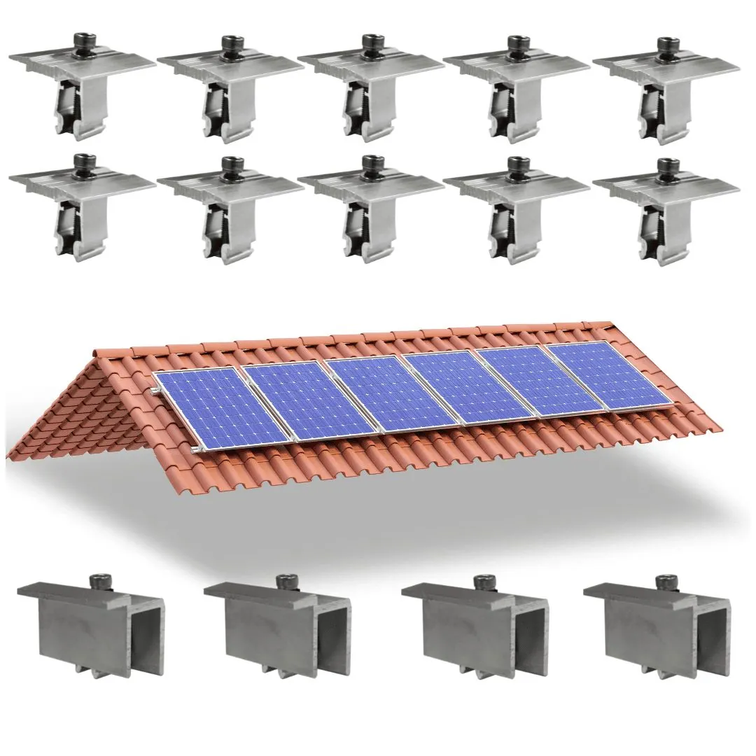 Kit Fixador Grampo Final E Intermediário Para 06 Placas Painel Solar Alumínio E Inox | Perfil Master