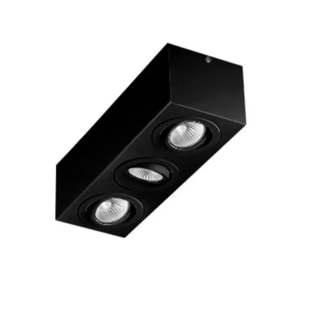 Plafon Spot Bivolt Sobrepor 3 Lâmpadas Par20 Preto Rl