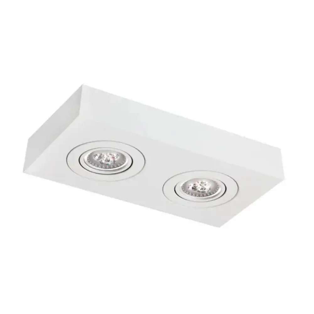 Plafon Spot Sobrepor Bivolt 2 Lâmpadas Dicróica Branco