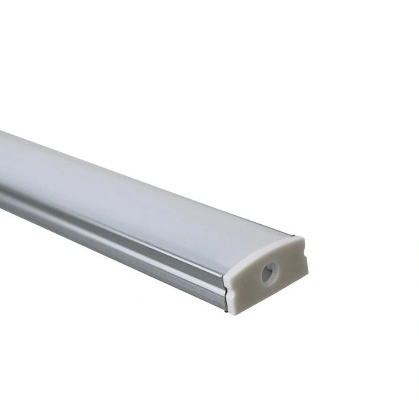 Perfil Sobrepor Para Fita Led 1 Metro Alumínio Difusor Leitoso