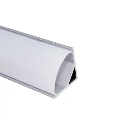 Perfil Sobrepor Canto Para Fita Led 1 Metro Alumínio Difusor Leitoso