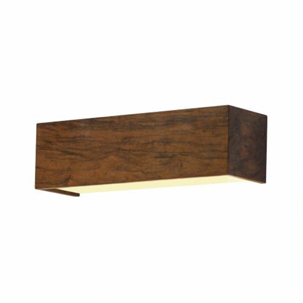 Arandela De Parede Interna Madeira Efeito Clean 15x40cm 2xe27