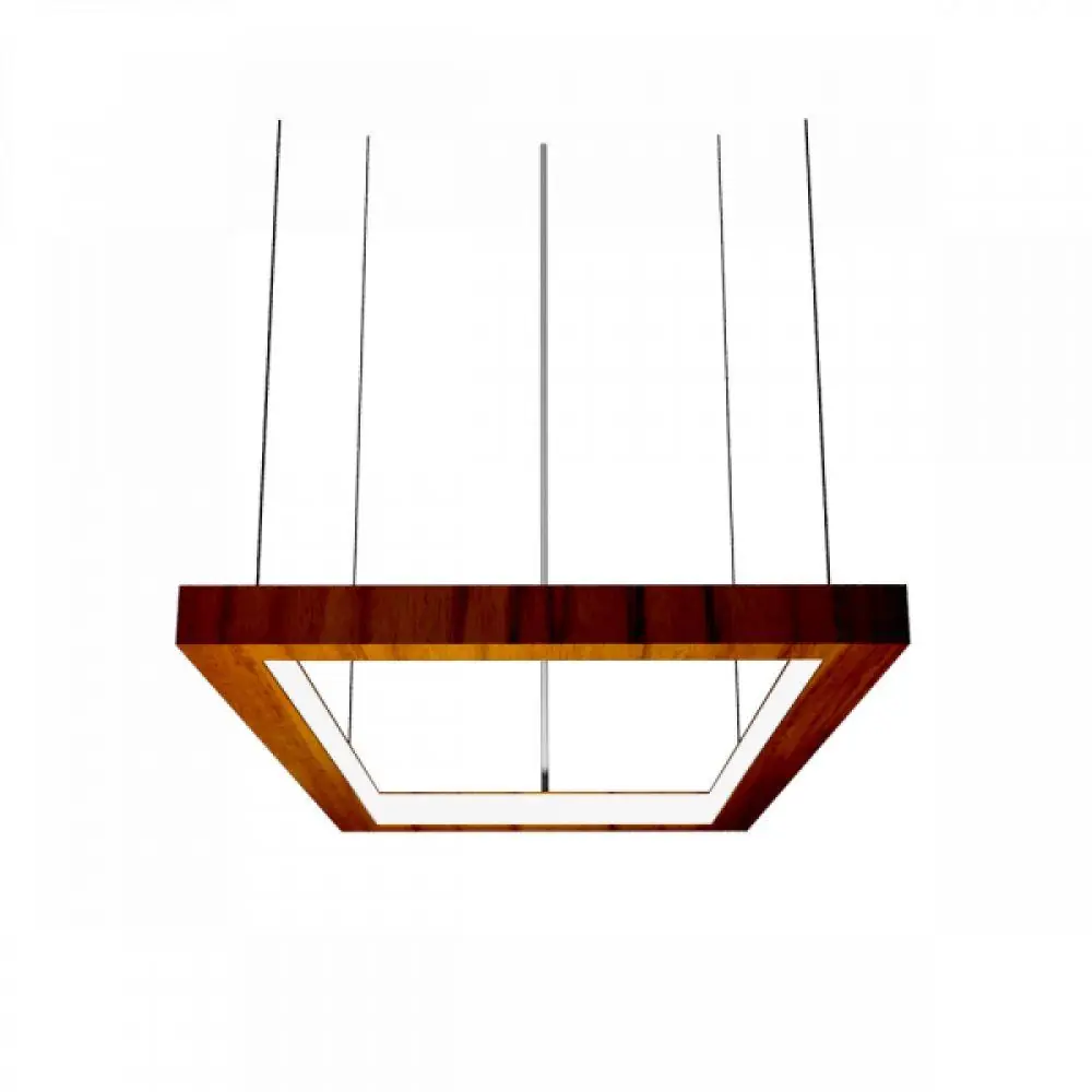 Pendente Frame Retangular Led 38w 2700k 120cm Madeira Imbuia