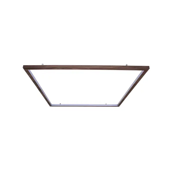 Plafon Sobrepor Quadrado Led 30w 2700k 60cm Madeira Imbuia