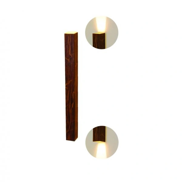 Arandela De Parede Madeira Interna Foco Duplo 40cm 2gu10