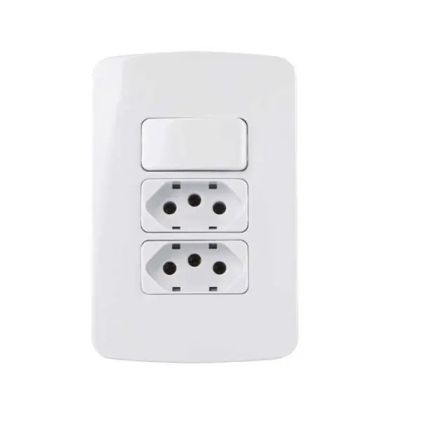 Conjunto 1 Interruptor Simples + 2 Tomada 10a 4x2 B3 Margirius