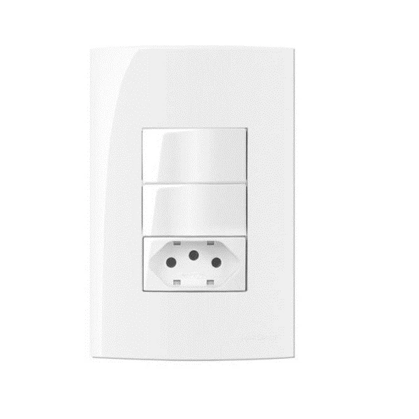 Conjunto 2 Interruptor Paralelo + Tomada 10a 4x2 Sleek Margirius