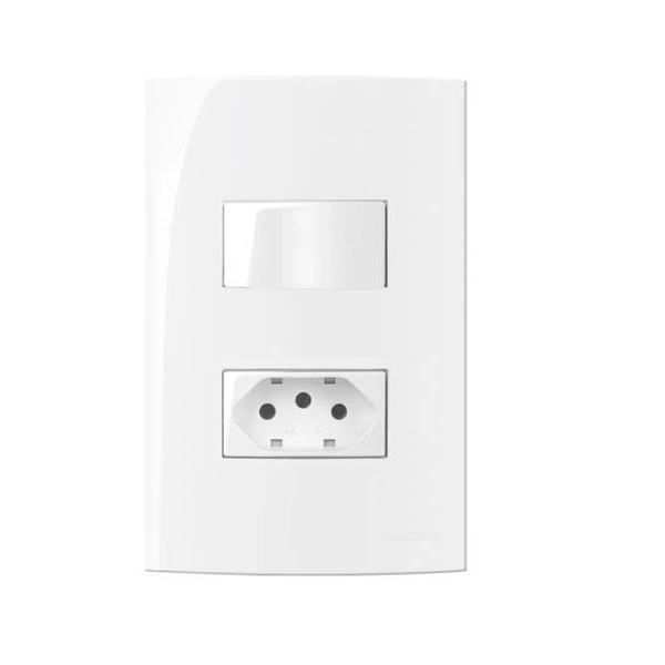 Conjunto Interruptor Simples + Tomada 20a 4x2 Sleek Margirius