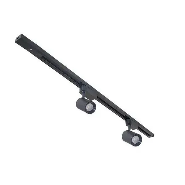 Trilho Eletrificado 60cm + 2 Spot Led 7w 3000k Bivolt Preto