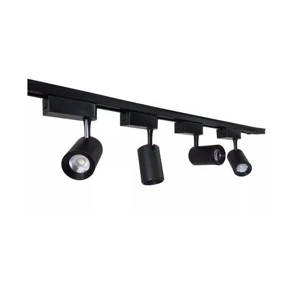 Trilho Eletrificado 60cm + 4 Spot Led 7w 3000k Bivolt Preto