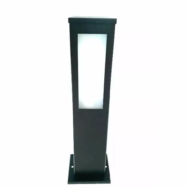 Poste Balizador De Jardim 4 Vidros Retangular 30cm Em Alumínio Preto Rl