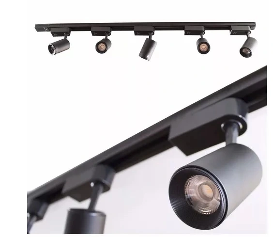 Trilho Eletrificado 3m + 5 Spot Led 7w 4000k Bivolt Preto