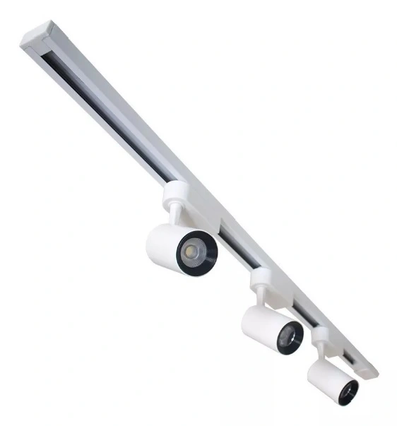Trilho Eletrificado 60cm + 3 Spot Led 7w 3000k Bivolt Branco