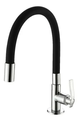 Torneira Deckcasa Preta Flexível Pia Cozinha Água Fria Gourmet