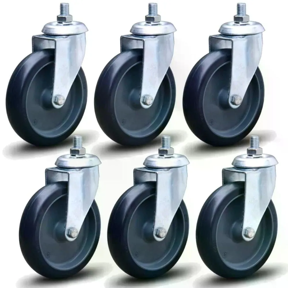 Kit 6 Rodízios Anti Risco Móveis 6" 153mm 510kg Sem Freio - Colson - 2520