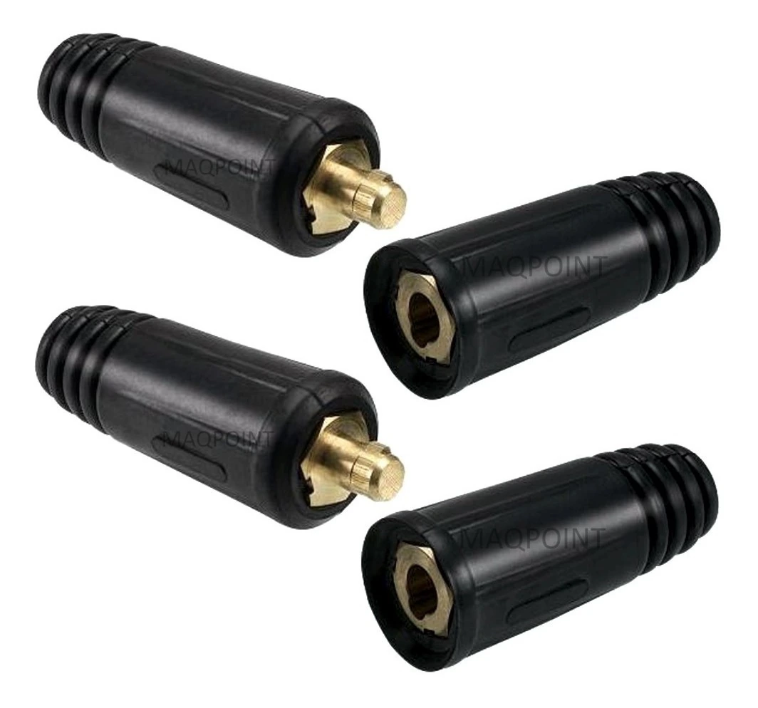 Kit: 2 Conector Engate Rápido Para Inversora De Solda 13mm Fêmea + 2 Conector Engate Rápido 13mm Macho (para Cabo)