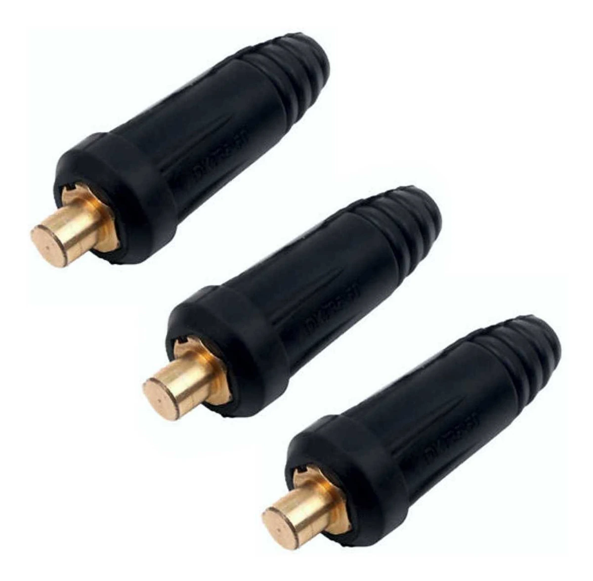 Kit 3 Conector Engate Rápido Para Inversora De Solda 13mm Macho Para Cabo