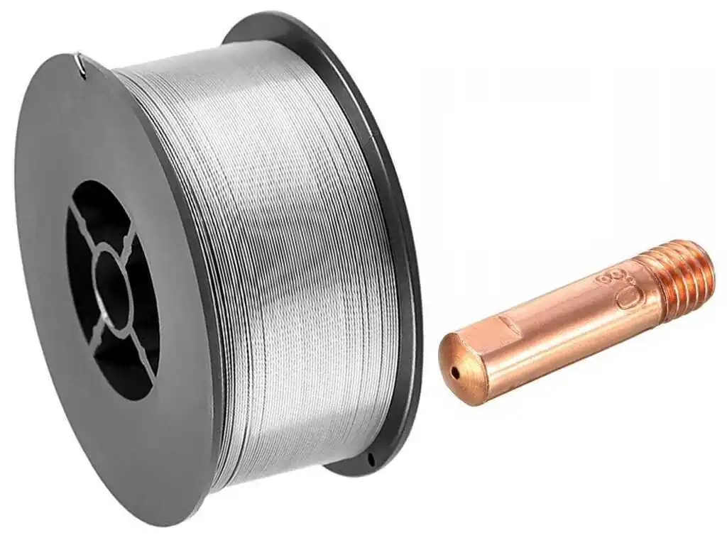 Kit - 1 Arame Solda Mig Sem Gás 0,8mm 1kg Galzer + 1 Bico De Contato M6x25 0,8mm 15ak 24kd