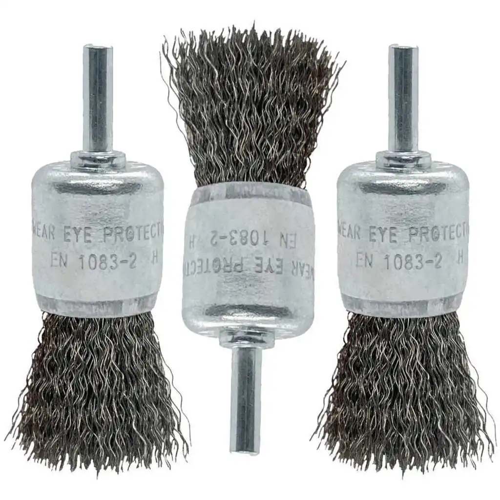 Kit 3un Escova Pincel Ondulado 1" Haste 1/4" 4.500 Rpm - Pequi