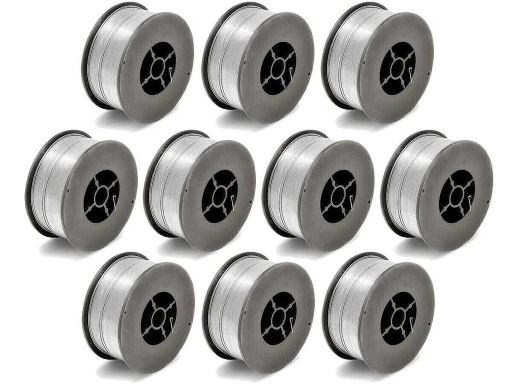 Kit - 10 Arame Para Solda Mig Revestido Uso Sem Gás 0,8mm E71t-sg - Rolo 1kg - Galzer