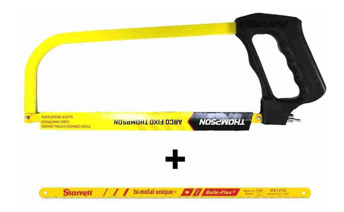 Kit Arco Serra Fixo 12" Cabo Grande Premium - Thompson + Lâmina P/arco De Serra Bimetal Unique 12" 300mm 18d - Starret