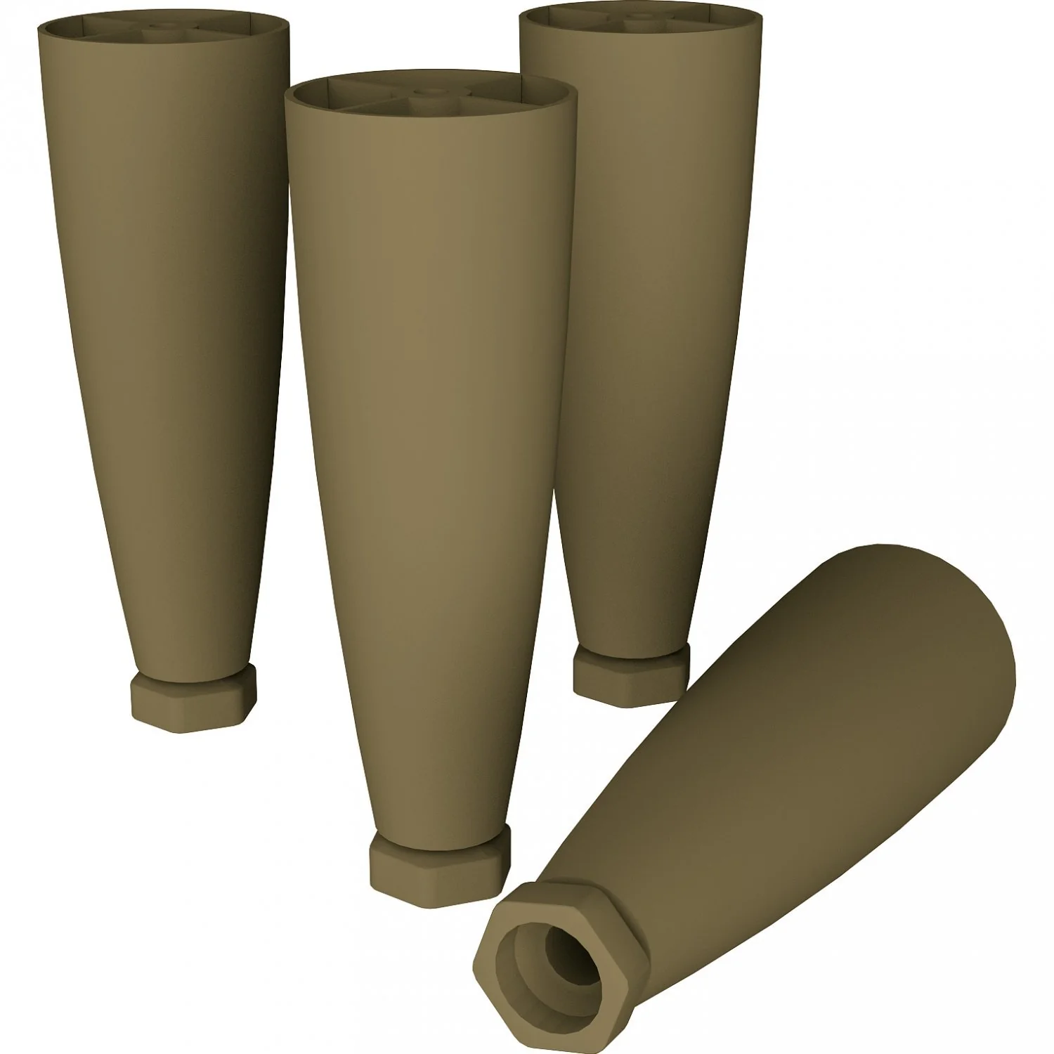 Kit 4 Pés Cônico Para Cozinha Americana Bronze